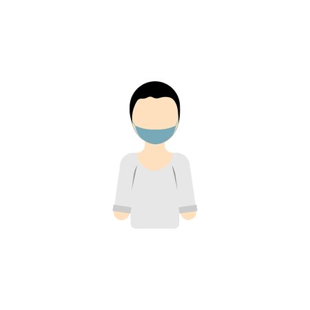 vector profile picture of guy in gray sweatshirt and maskのイラスト素材