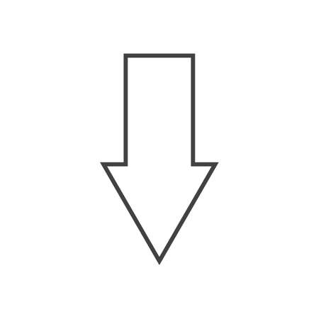 vector outline down arrow icon on white backgroundのイラスト素材