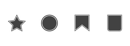 vector set of badges in the form of geometric shapesのイラスト素材