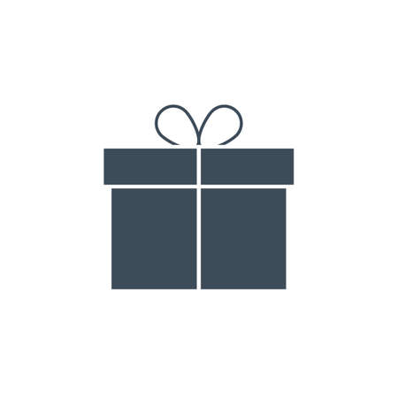 vector flat gift icon with white thread on a white backgroundのイラスト素材