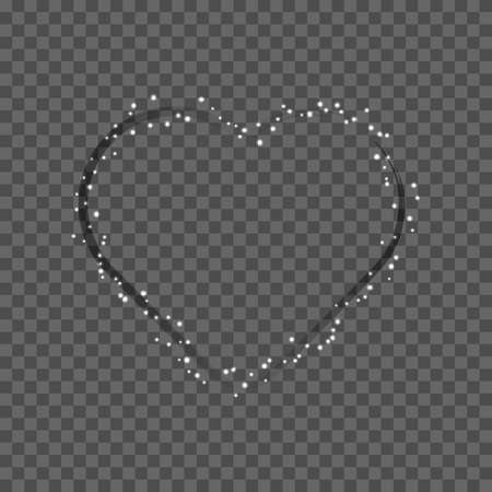 vector image of christmas heart with first grunge brush on transparent backgroundのイラスト素材