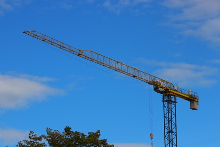Tower crane at a construction siteの写真素材