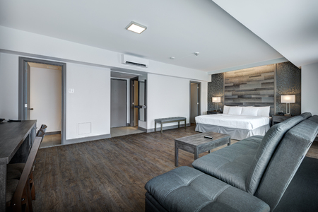 Hotel room, scandinavian styleの写真素材