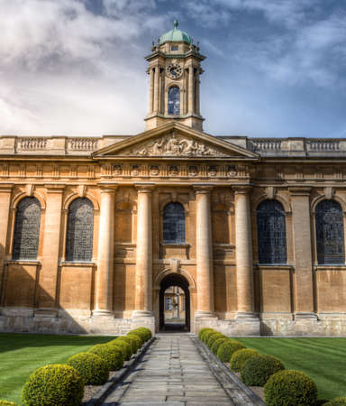 Queen's College Oxford UK. Main quadのeditorial素材