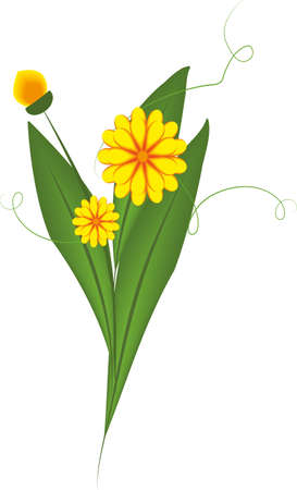 Floral bouquet of yellow flowersのイラスト素材