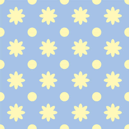 	Seamless flower pattern on a blue background.のイラスト素材