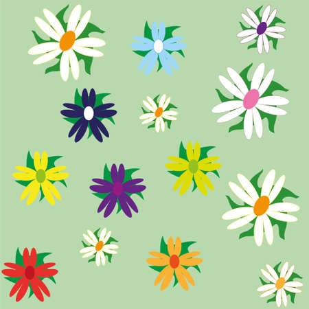 Seamless pattern with colored flowersのイラスト素材