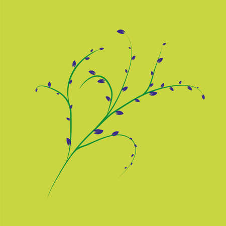 	A branch with leaves on a green background.のイラスト素材