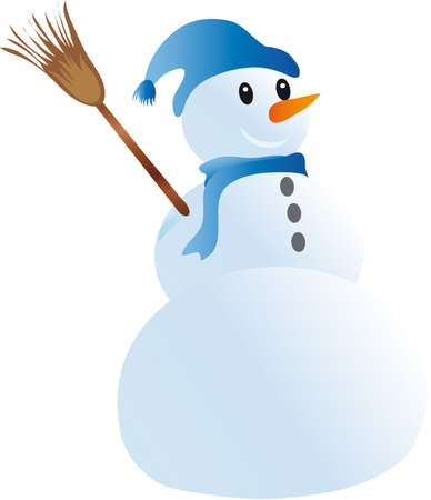   illustration depicts a snowman with a hat on his headのイラスト素材