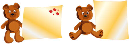 Teddy Bear whith notesのイラスト素材