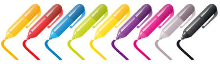   illustration shows the color markersのイラスト素材