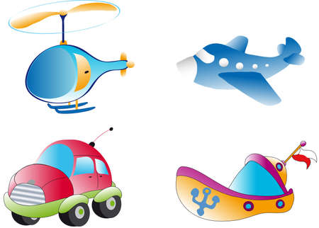 cars and ship and airのイラスト素材