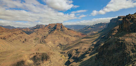 Mountain landscape panorama on the island Gran Canaria - breathtaking viewの写真素材