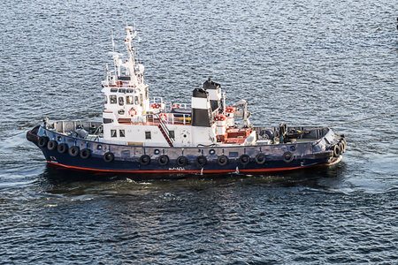 View of smaller boat at sea