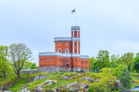 Swedish castle on a hillのeditorial素材