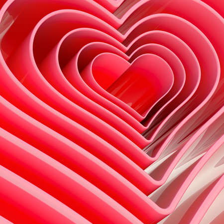 Red heart shape figure abstract background compositionの写真素材