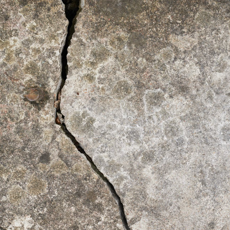 Crack in a concrete wall as an abstract background textureの写真素材
