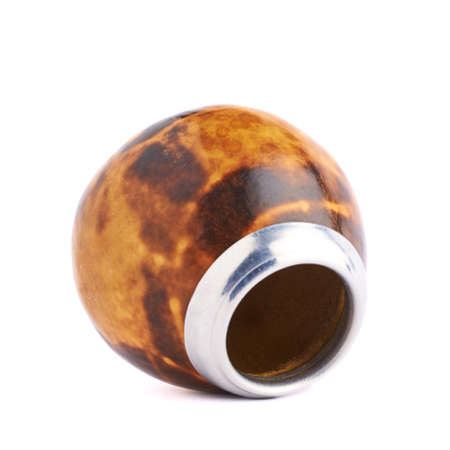 Mate calabash gourd isolated over the white backgroundの写真素材