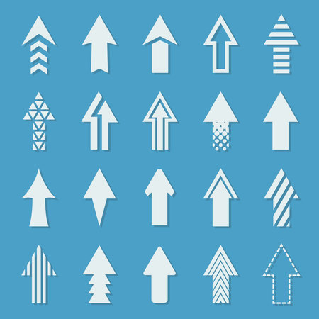 Set of sixteen vector arrow shapesのイラスト素材