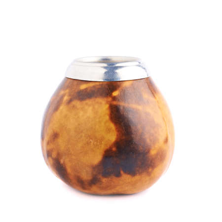 Mate calabash gourd isolated over the white backgroundの写真素材