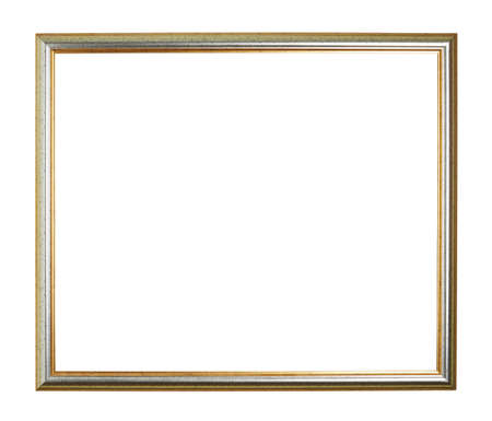 Empty copyspace wooden picture frame isolated over the white backgroundの写真素材