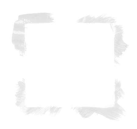 Painted corners forming a copyspace square frame handmade with the oil paint brush strokes, composition isolated over the white backgroundの写真素材