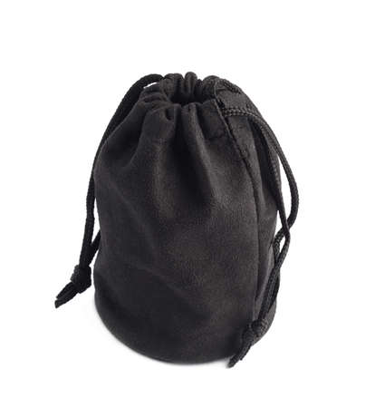 Black cover case for the lens isolated over the white backgroundの写真素材