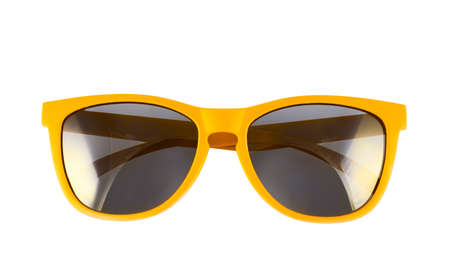 Yellow sun glasses isolated over the white background Yellow sun glasses isolated over the white background
