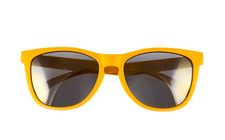 Yellow sun glasses isolated over the white background