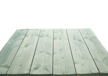 Dark green paint coated wooden pine boards as a copyspace background composition isolated over the...