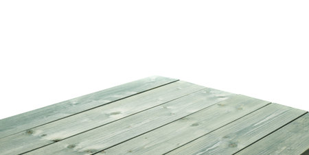 Dark green paint coated wooden pine boards as a copyspace background composition isolated over the...