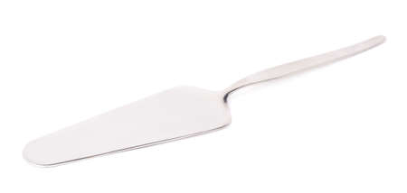 Steel metal cake server tool isolated over the white backgroundの写真素材