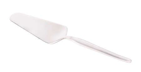 Steel metal cake server tool isolated over the white backgroundの写真素材