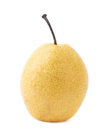 Yellow pear fruit isolated over the white backgroundの写真素材