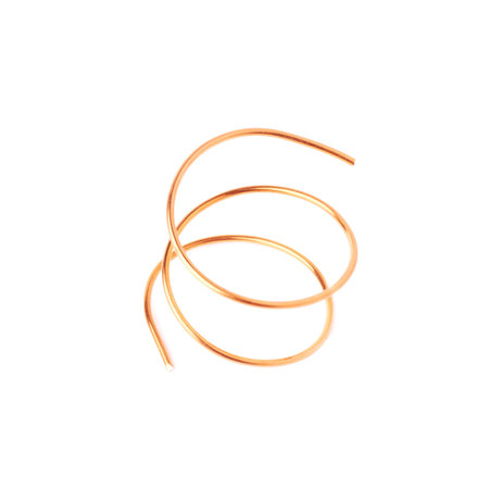 Bronze metal wire over white isolated background