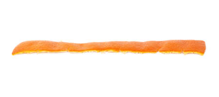 Part of tangerine peel stripe isolated on white backgroundの写真素材