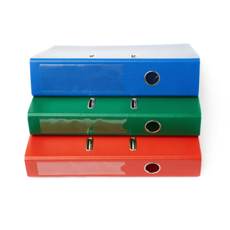 Pile of different  Office folders isolated over the white background