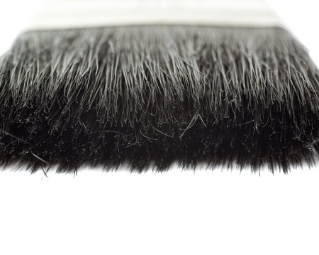 Paint working brush bristle hair over isolated white background