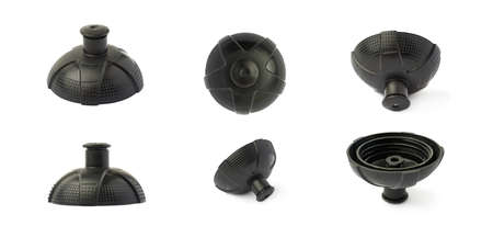 Set of  Water sport plastic bottle black cap isolated over the white backgroundの写真素材