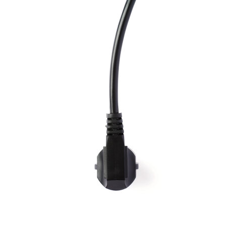 Black electric computer power supply cable isolated over white background