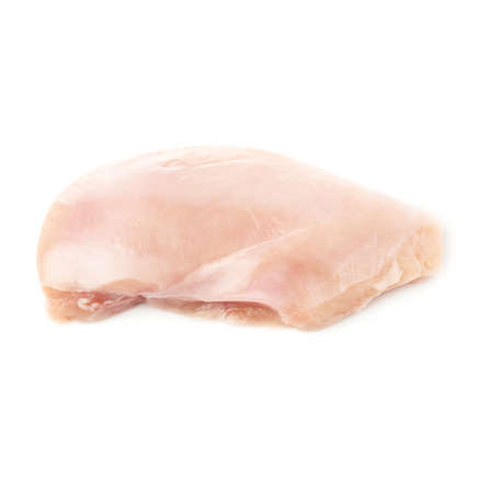 Raw chicken fillet breast isolated over white backgroundの写真素材