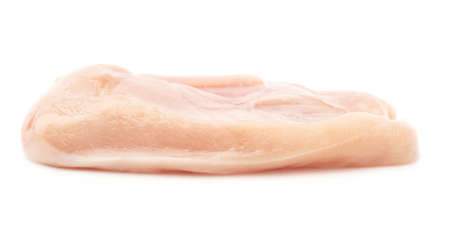 Raw chicken fillet breast isolated over white backgroundの写真素材