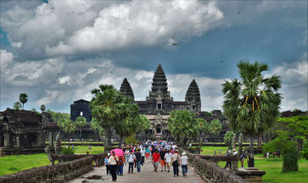 Temple grounds in Cambodiaのeditorial素材