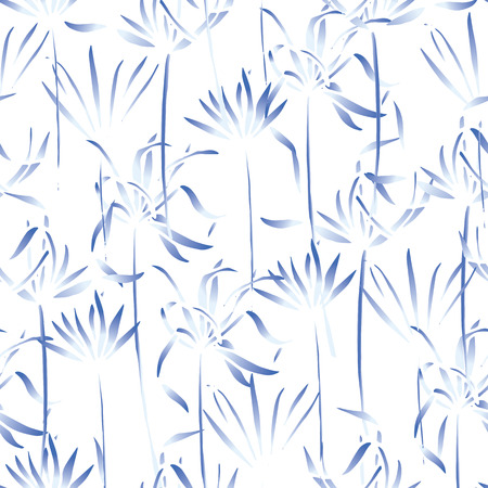 Vector tropical leaves pattern. Palm watercolor seamless background. Exotic tropical leaves pattern. Summer swimwear seamless pattern with palms.のイラスト素材