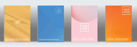 Minimal geometric cover. Vector abstract line pattern for poster design. Set of templates for business brochures.のイラスト素材