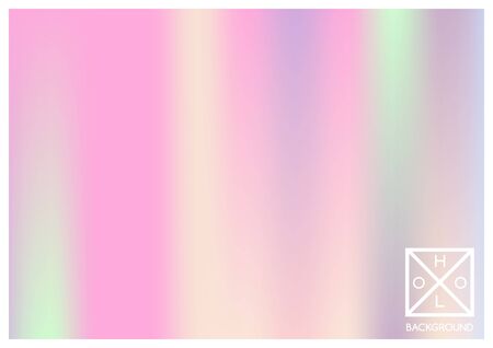 Holographic background. Holo sparkly cover. Abstract soft pastel colors backdrop. Trendy creative vector cosmic gradient. Mesh holographic foil. Creative neon template for banner. Vibrant print.のイラスト素材
