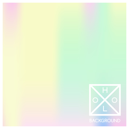 Holographic background. Holo sparkly cover. Iridescent gradient. Abstract soft pastel colors backdrop. Trendy creative vector. Mesh holographic foil. Creative neon template for banner. Vibrant print.のイラスト素材
