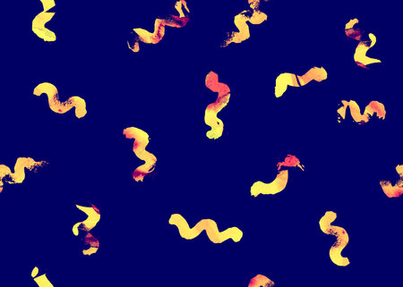 Watercolor memphis pattern. Horizontal abstract handmade geometric design.の写真素材