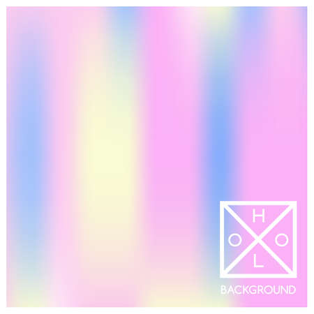 Holographic background. Holo sparkly cover. Iridescent gradient. Abstract soft pastel colors backdrop. Trendy creative vector. Mesh holographic foil. Creative neon template for banner. Vibrant print.のイラスト素材