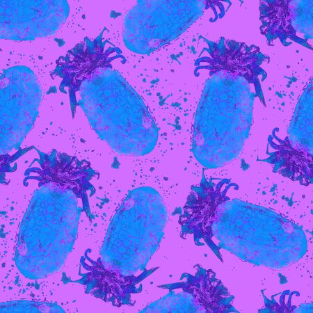 Pineapple pattern. Summer exotic print.の写真素材